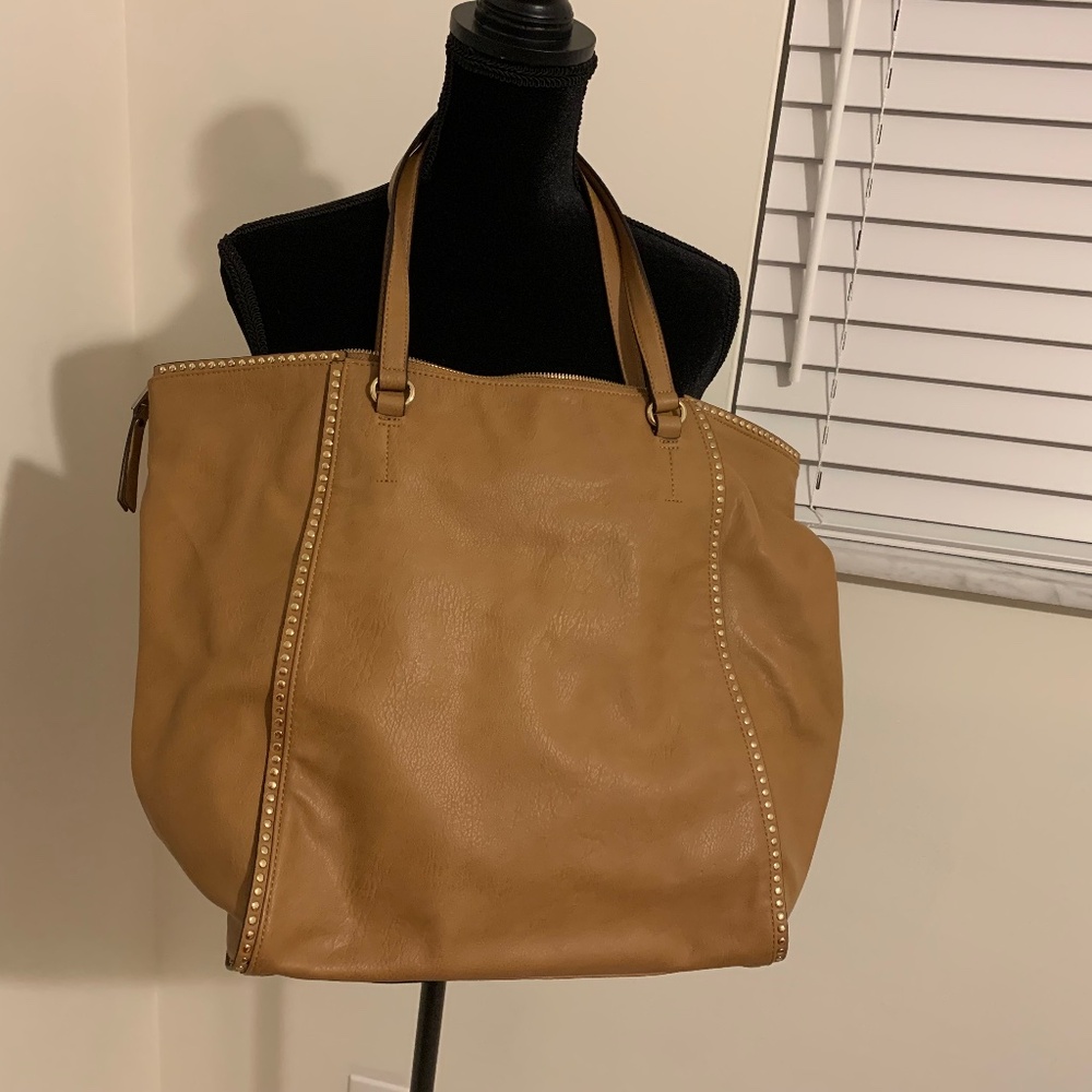 Large I.N.C. Butterscotch Studded Totebag